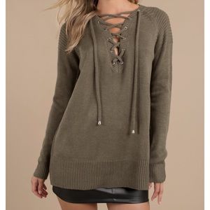 Tobi Oversized Olive Sweater
